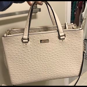 Kate Spade Ostrich Leather Cream Tote